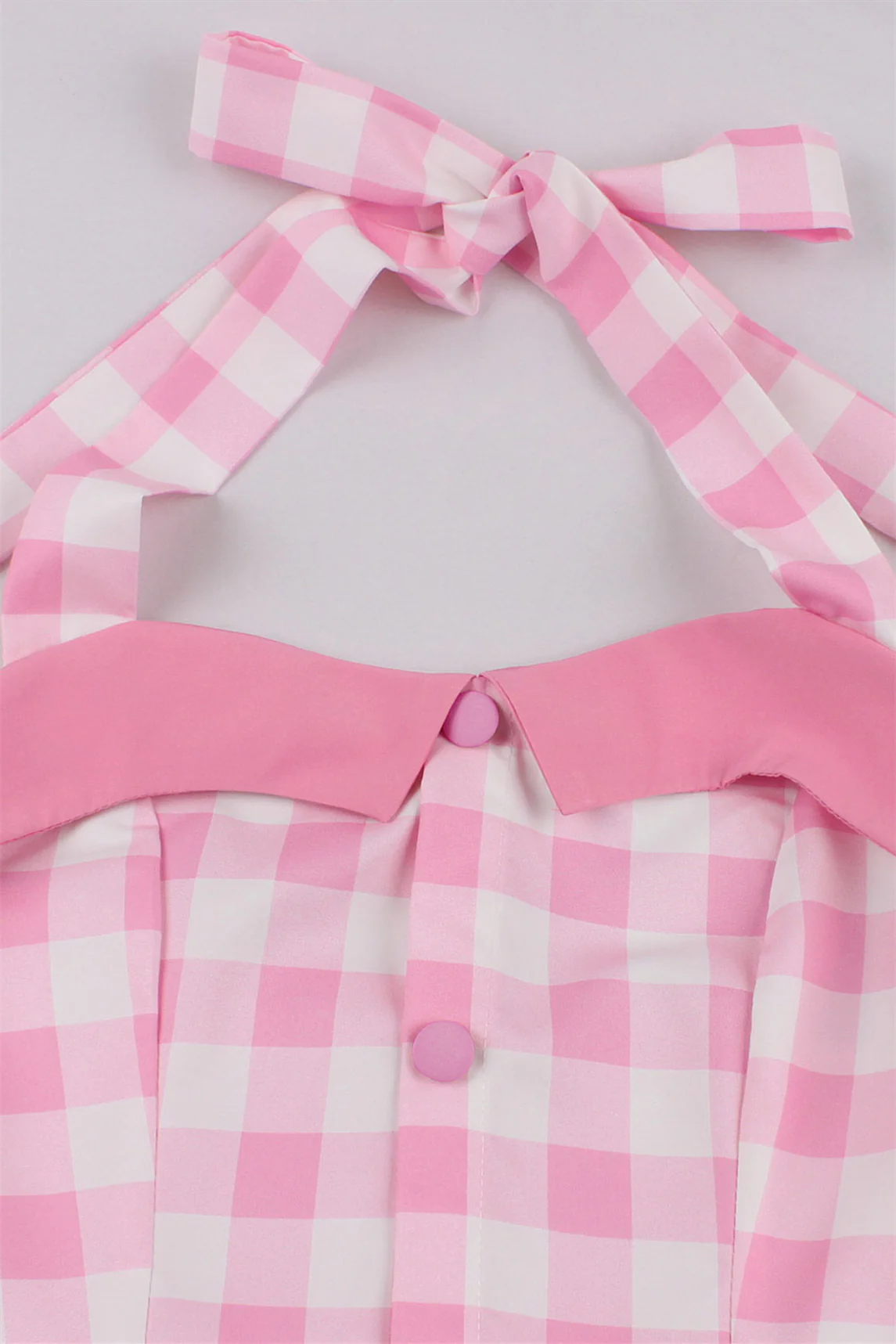 Pink Plaid Straps Barbie Dress - Image 3