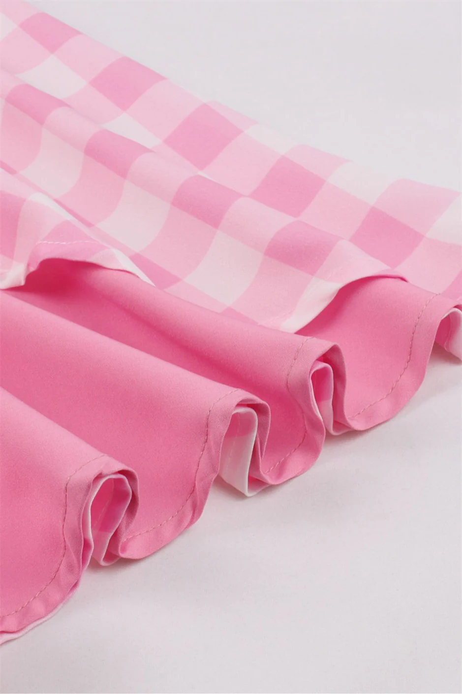 Pink Plaid Straps Barbie Dress - Image 4