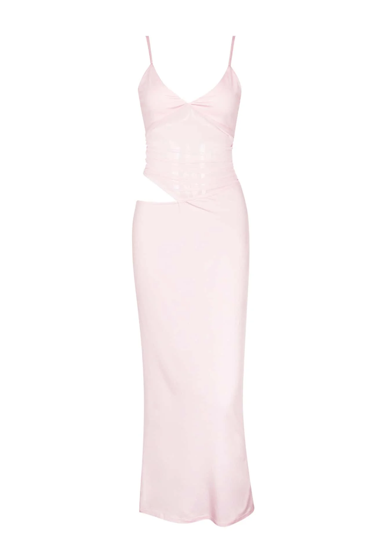 Burgundy Sheer Cutout Fitted Dress - Image 6