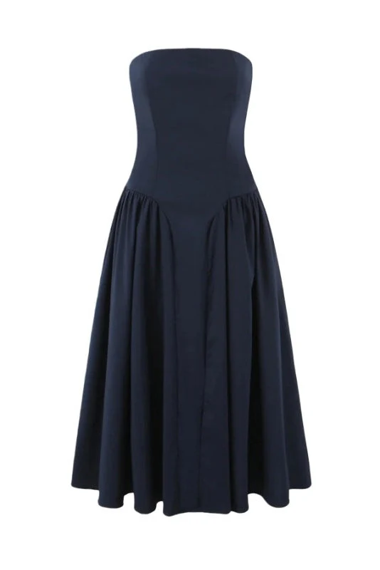 Pink Strapless A-line Maxi Dress - Image 4