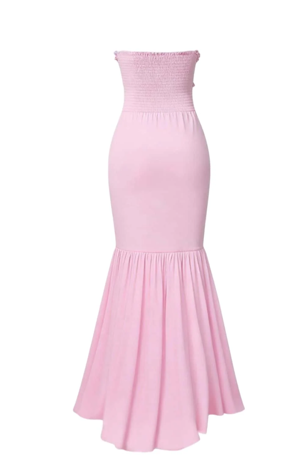 Pink Strapless Ruffles Mermaid Dress - Image 3
