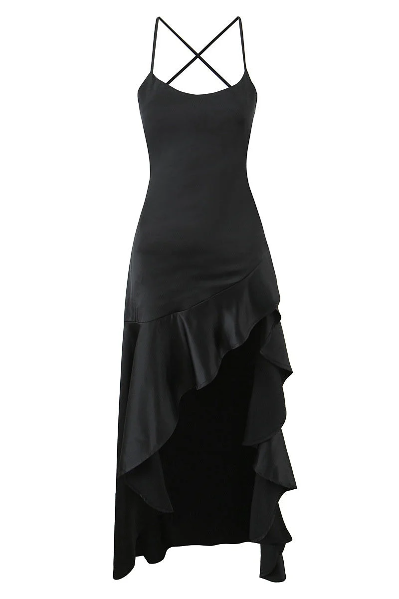 Pink Straps Frill Long Maxi Dress - Image 9