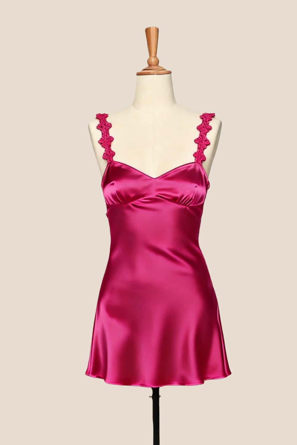 Pink Straps Satin Short Party Dress - Image 8