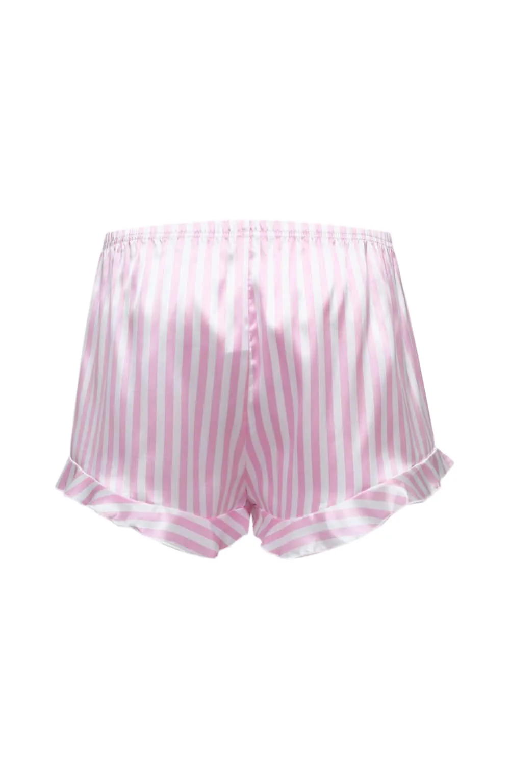 Pink Striped Short Sleeves Pajamas Set - Image 6