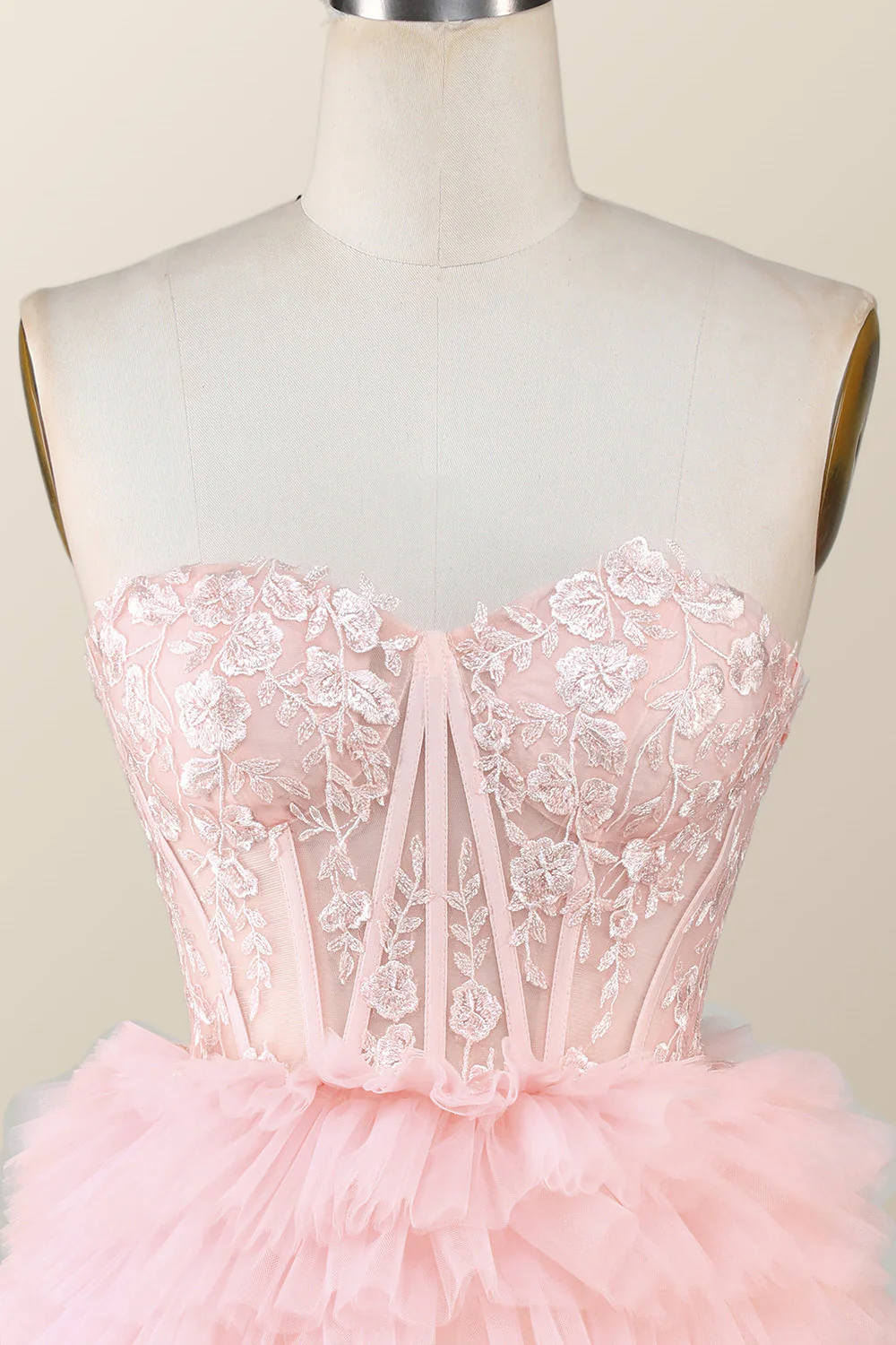 Red Sweetheart Lace and Ruffles Short Tulle Dress - Image 11