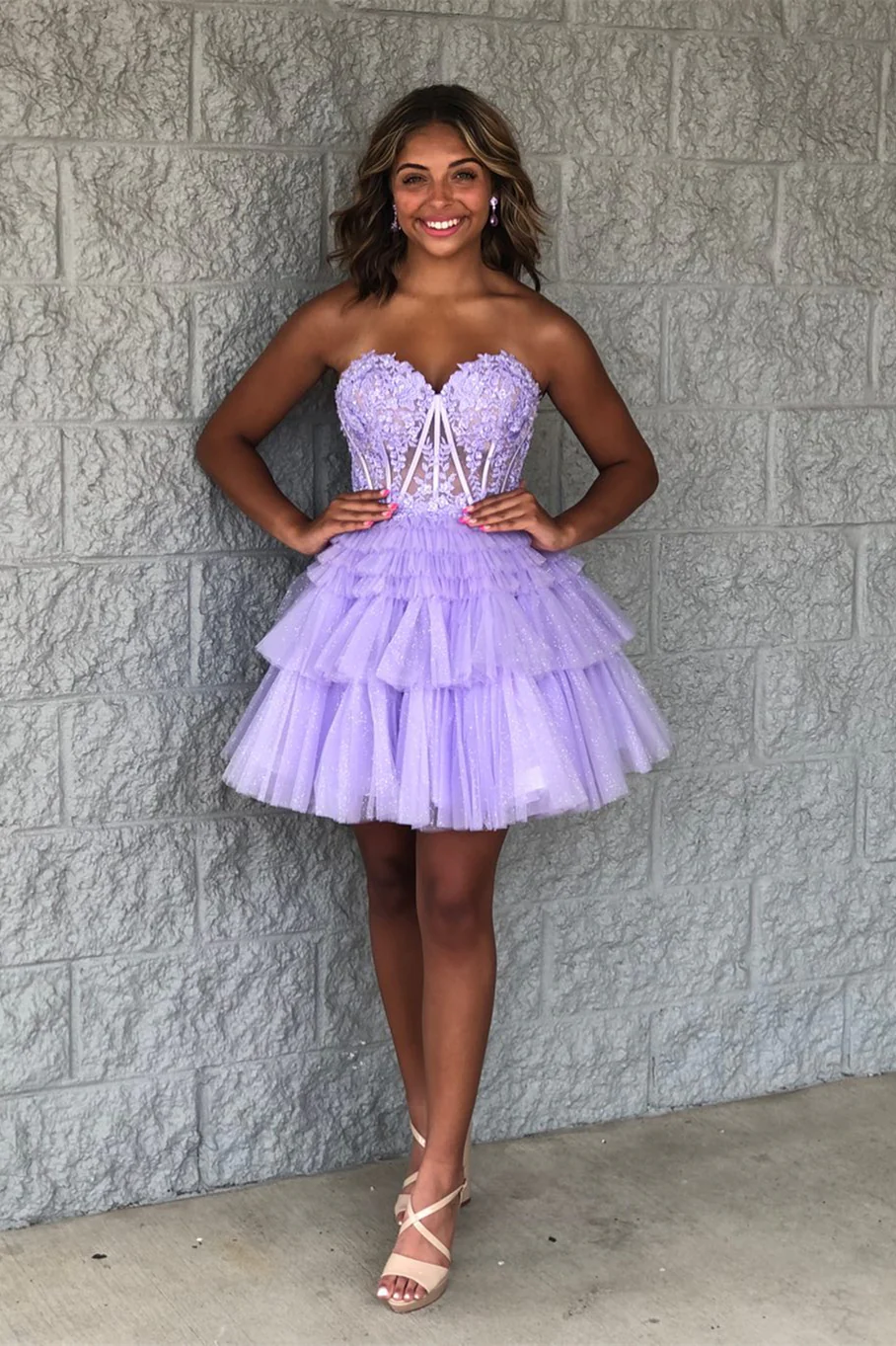 Red Sweetheart Lace and Ruffles Short Tulle Dress - Image 14