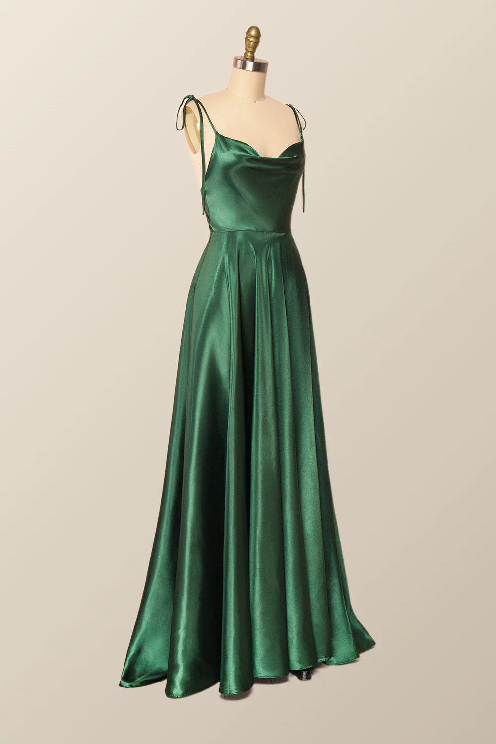 Princess Red A-line Long Dress with Tie Shoulders - Image 4