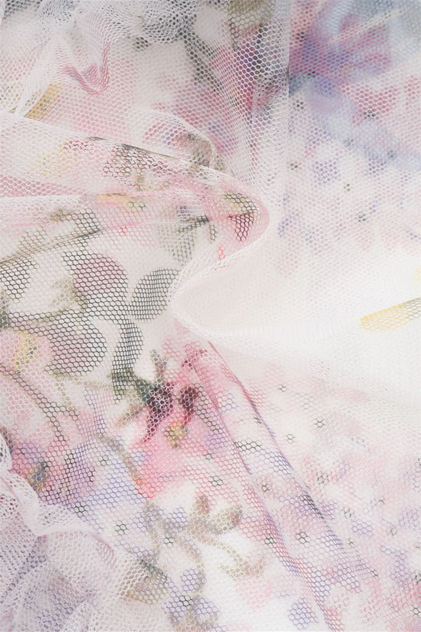 Puff Sleeves White Printed A-line Short Dress - Image 15