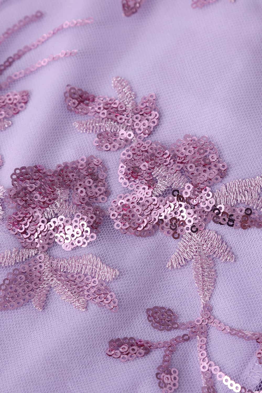 Blue Sequin Embroidery A-line Short Dress - Image 6