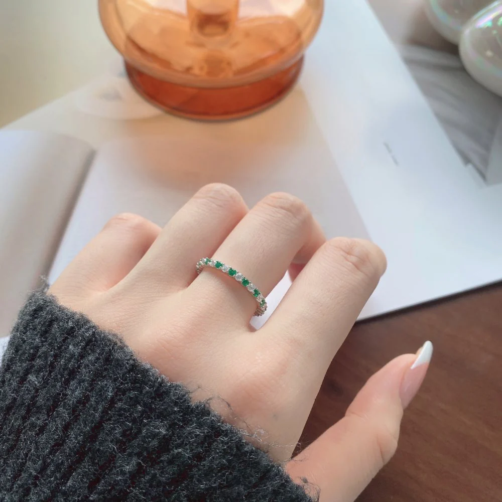Real 925 Sterling Silver Sparkling Cocktail Ring - Image 5