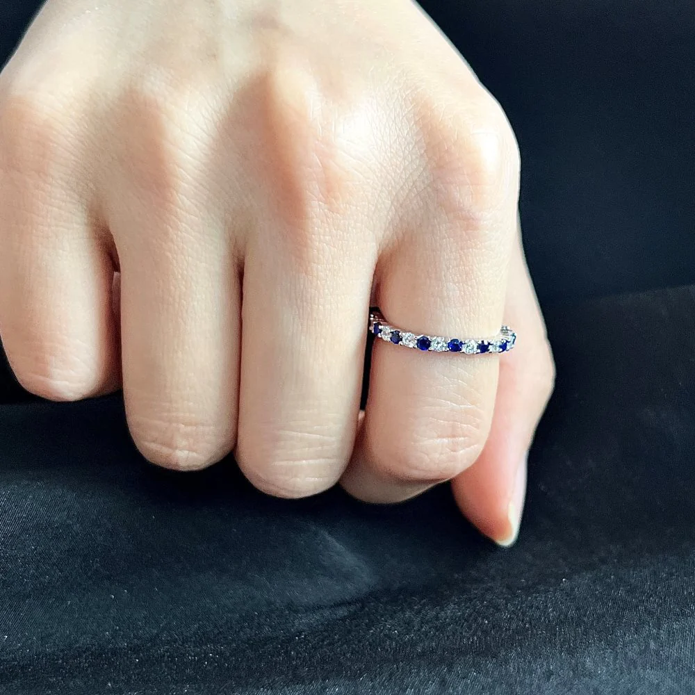 Real 925 Sterling Silver Sparkling Cocktail Ring - Image 8