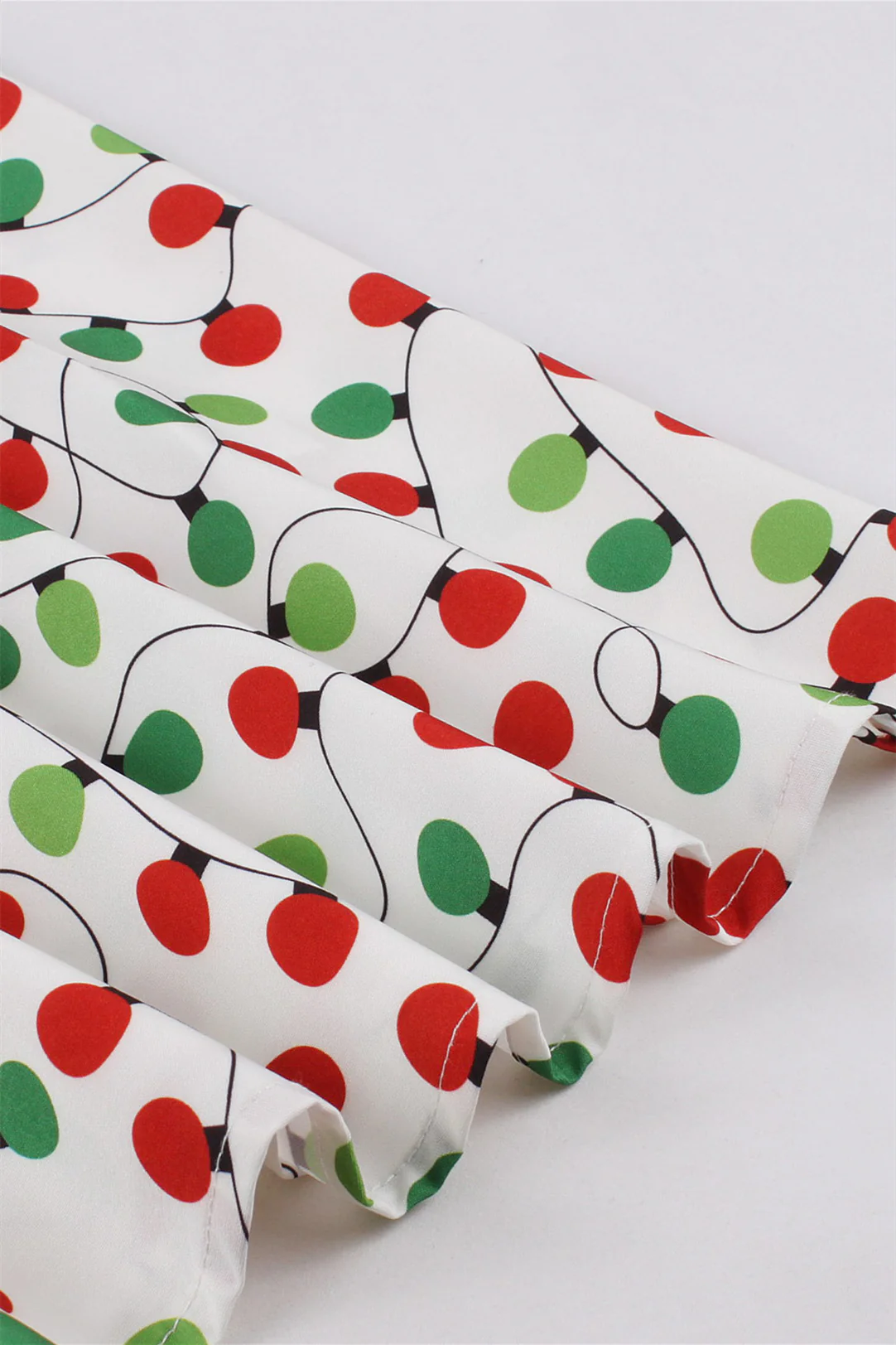 Red and Green Polk Dots A-line Short Dress - Image 4
