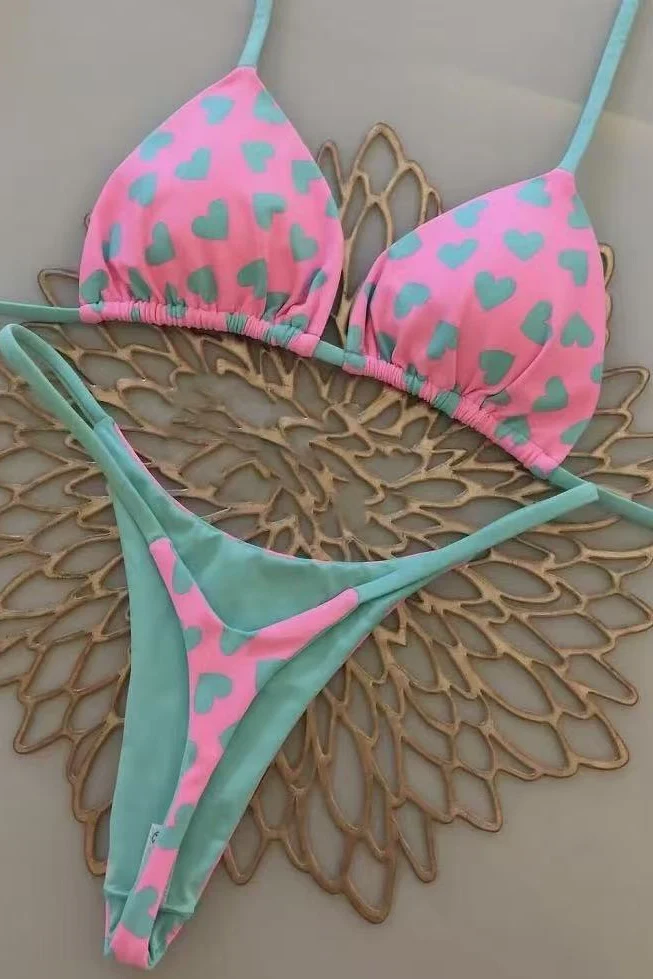 Red Halter Tie Two-piece Bikini Set - Image 5