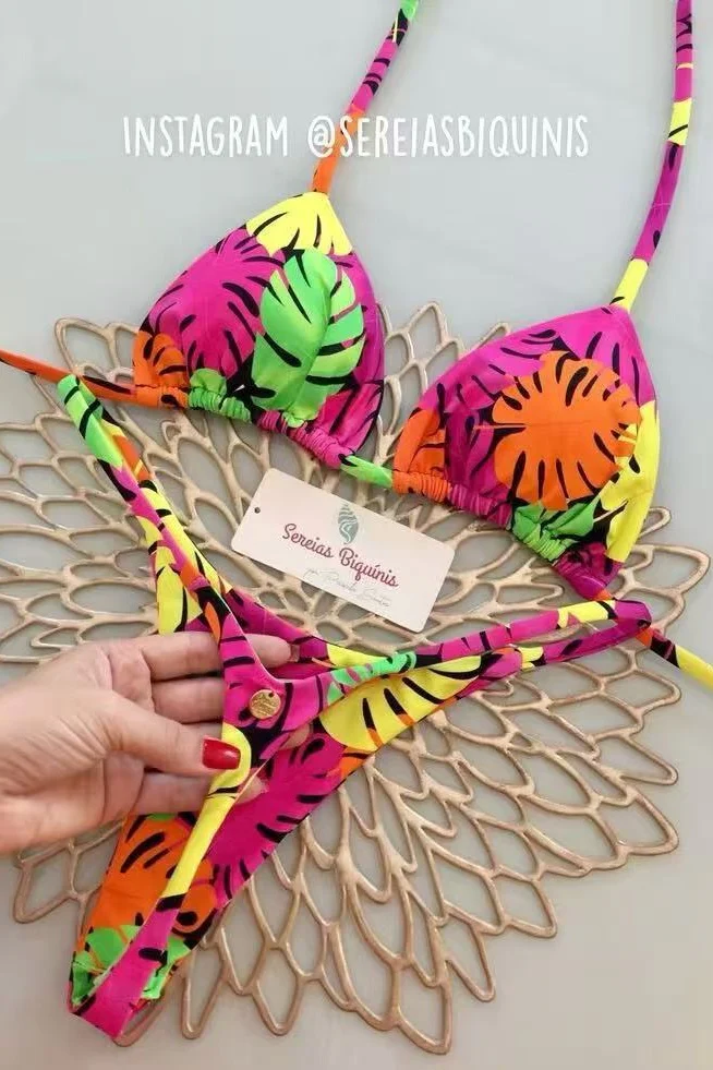Red Halter Tie Two-piece Bikini Set - Image 6