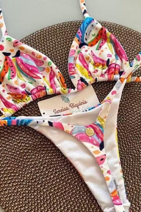 Red Halter Tie Two-piece Bikini Set - Image 7