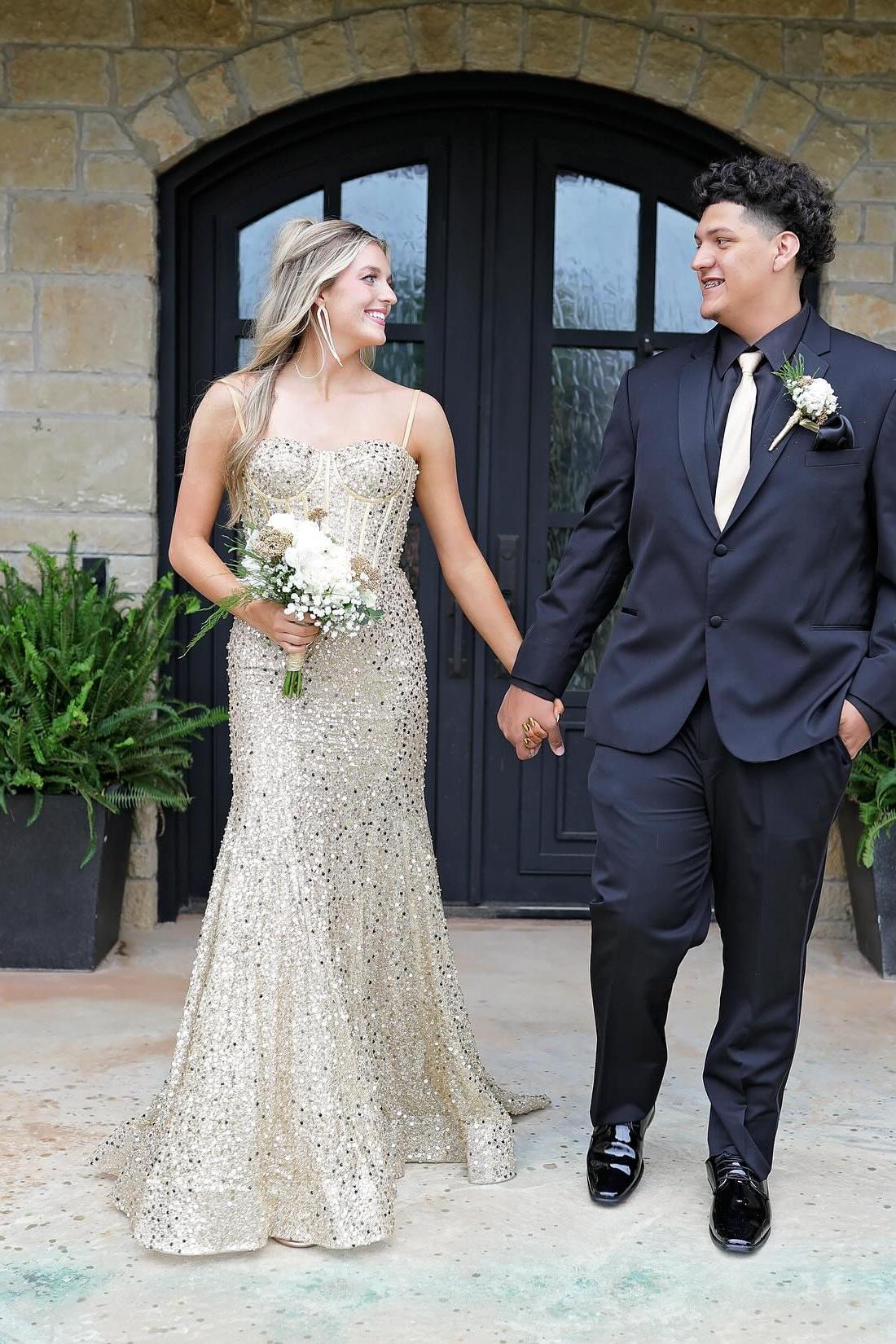 Light Blue Sequin Mermaid Long Formal Dress - Image 16
