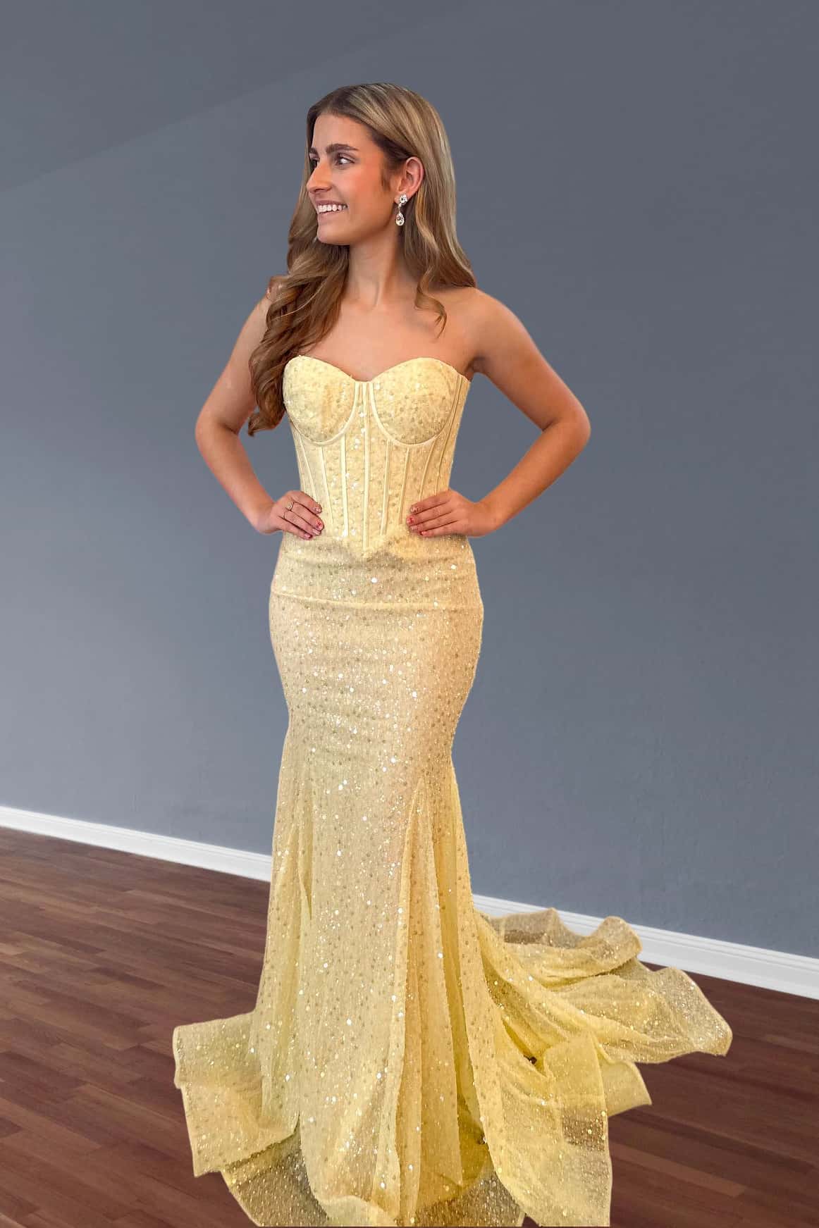 Light Blue Sequin Mermaid Long Formal Dress - Image 23