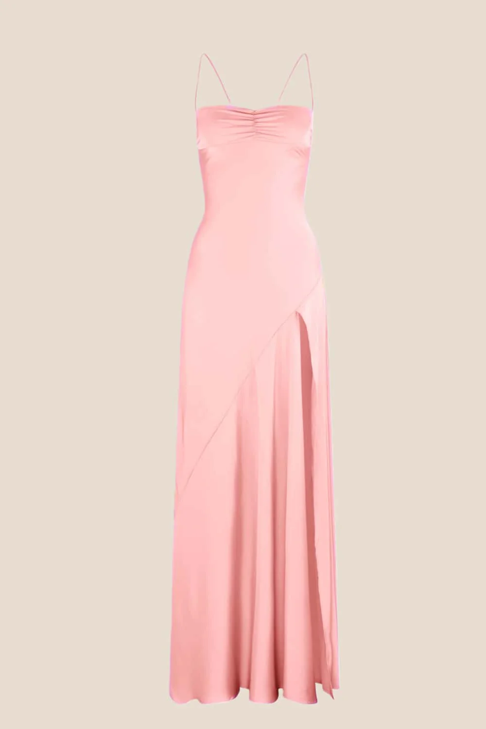 Spaghetti Straps Lilac Long Dress with Slit - Image 13