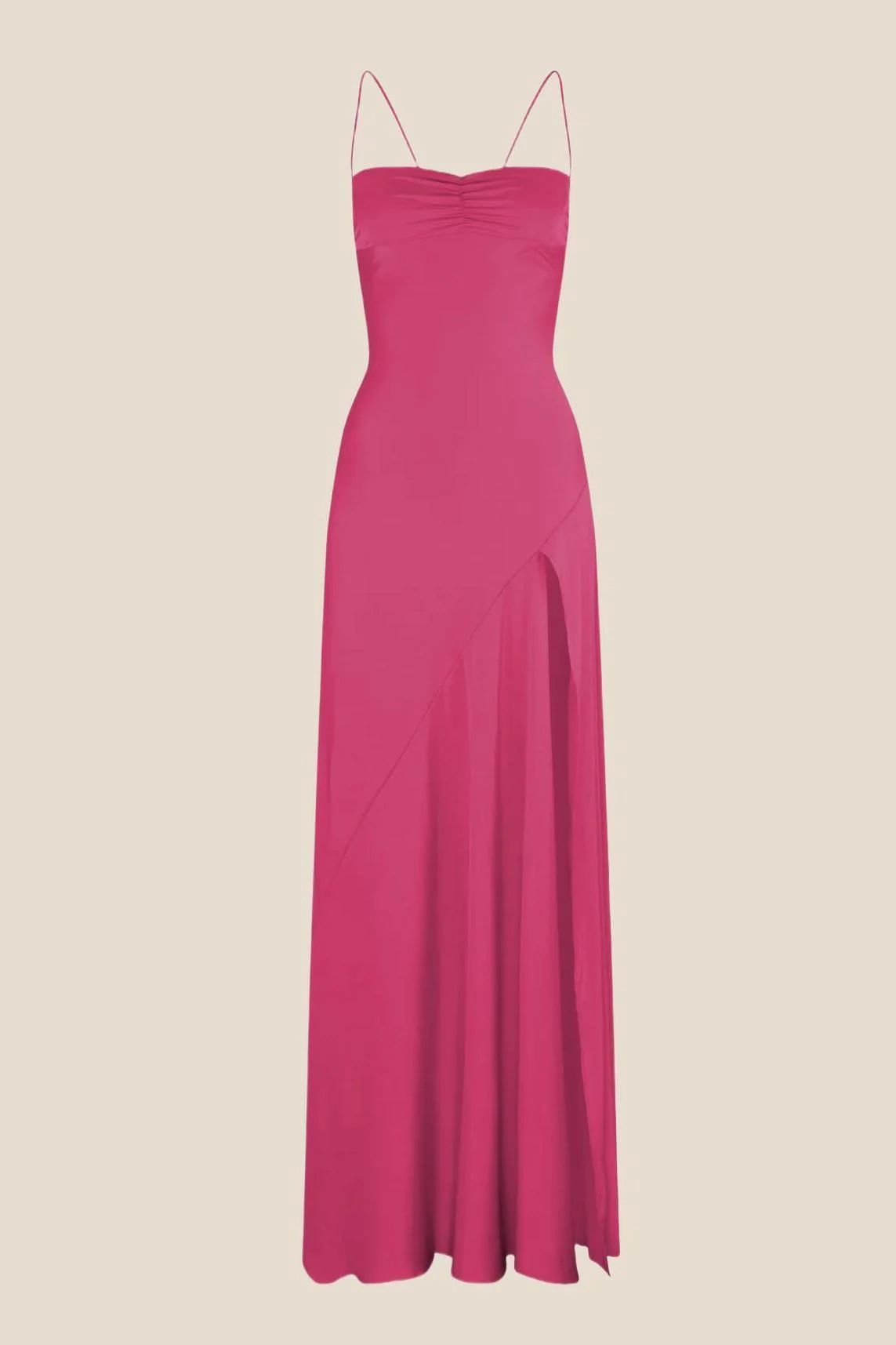 Spaghetti Straps Lilac Long Dress with Slit - Image 8