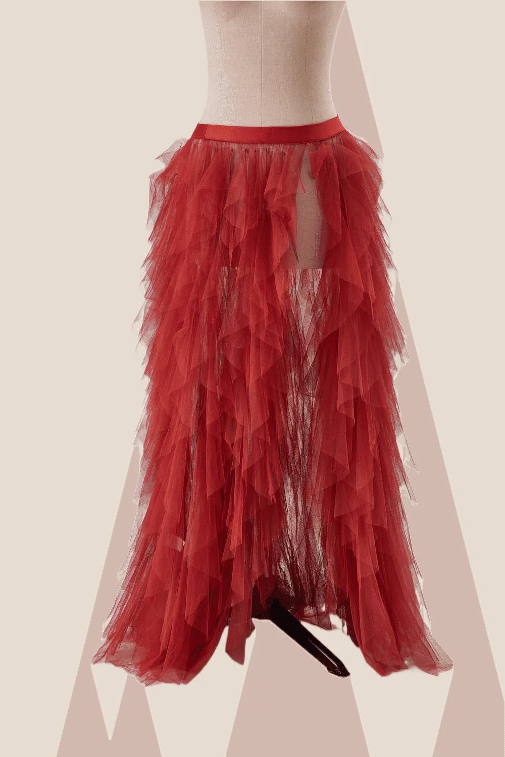 Rust Bustier Tiered Ruffle Long Dress - Image 7