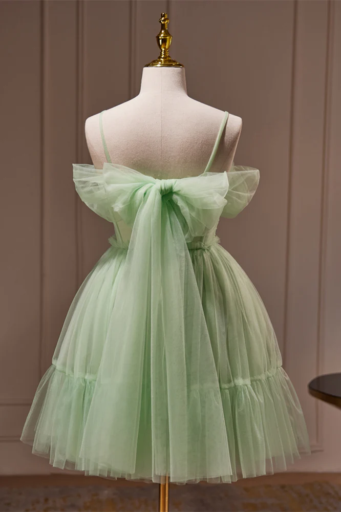 Sage Green Off the Shoulder Short Princess Dress - Image 5