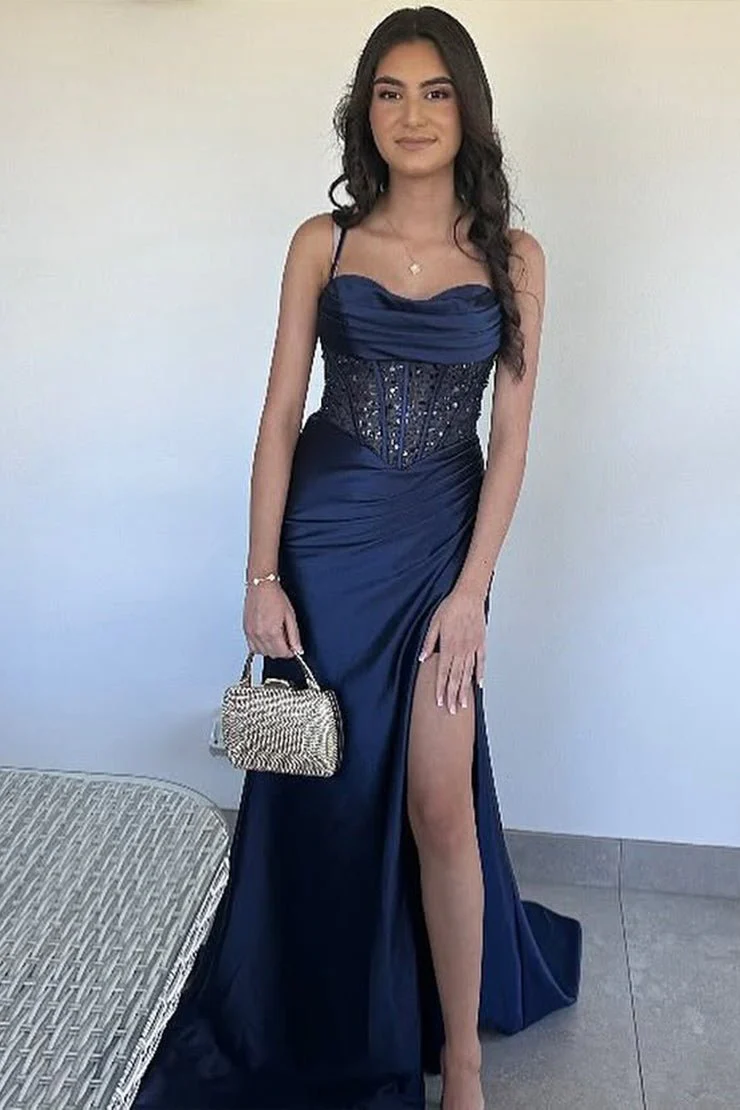 Sage Green Ruched Corset Mermaid Long Prom Dress - Image 11