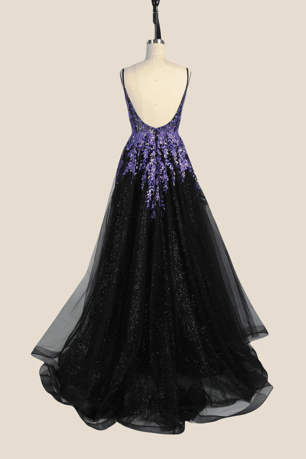 Sage Green Sequin A-line Long Dress with Slit - Image 10