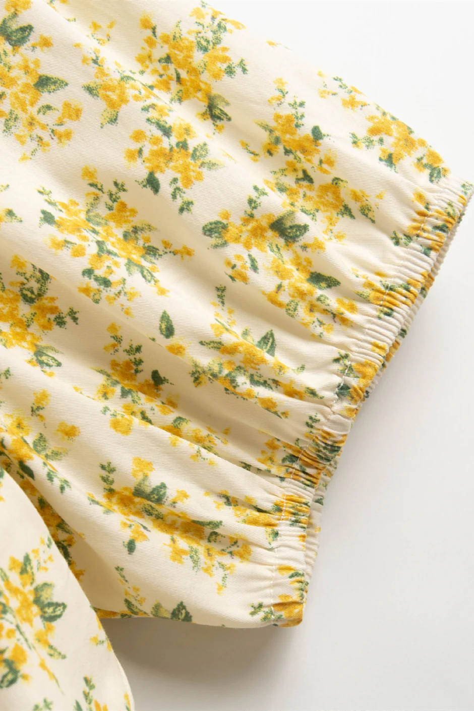 Short Sleeves Yellow Floral Print Short Dress - Image 6