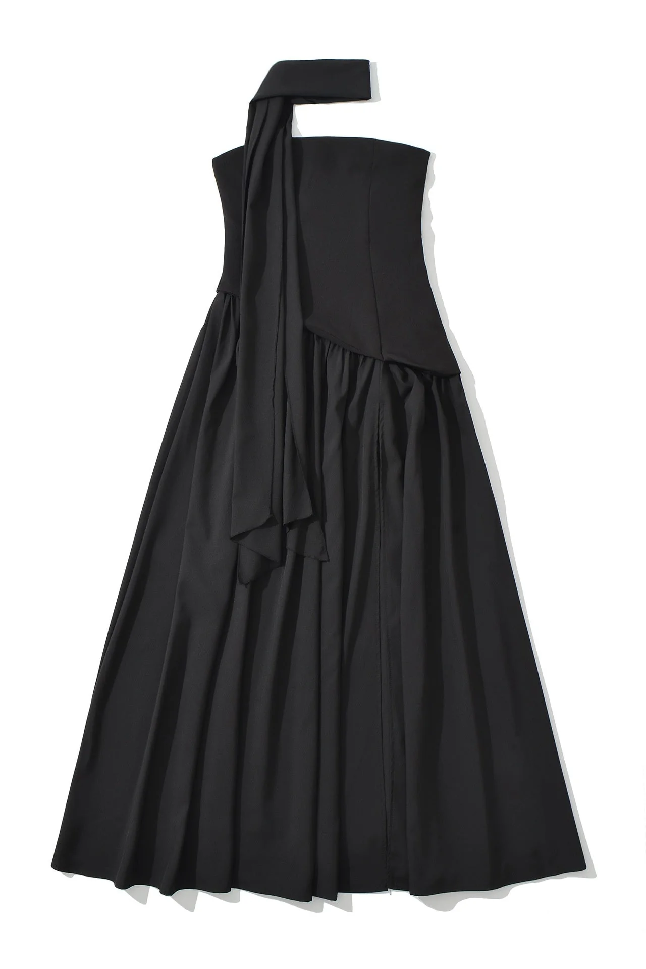 Side Slit Halter Tie Strapless Long Dress - Image 5
