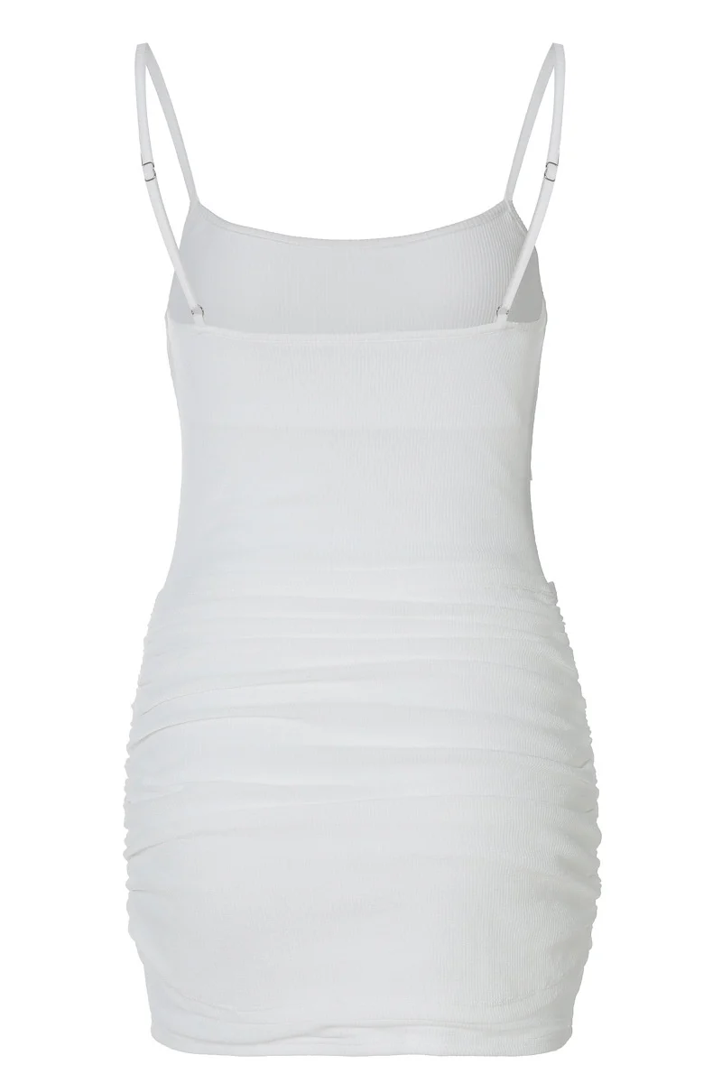 Simple Straps White Tight Dress - Image 2