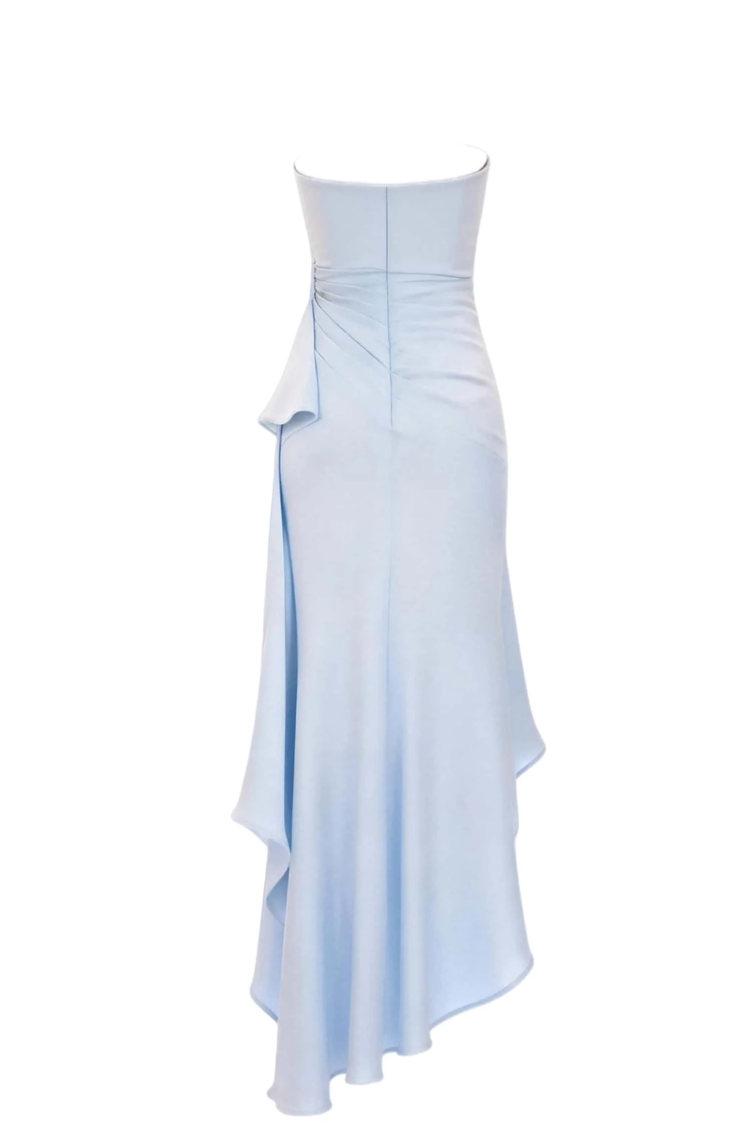 Sky Blue Sweetheart Ruched Long Dress - Image 2