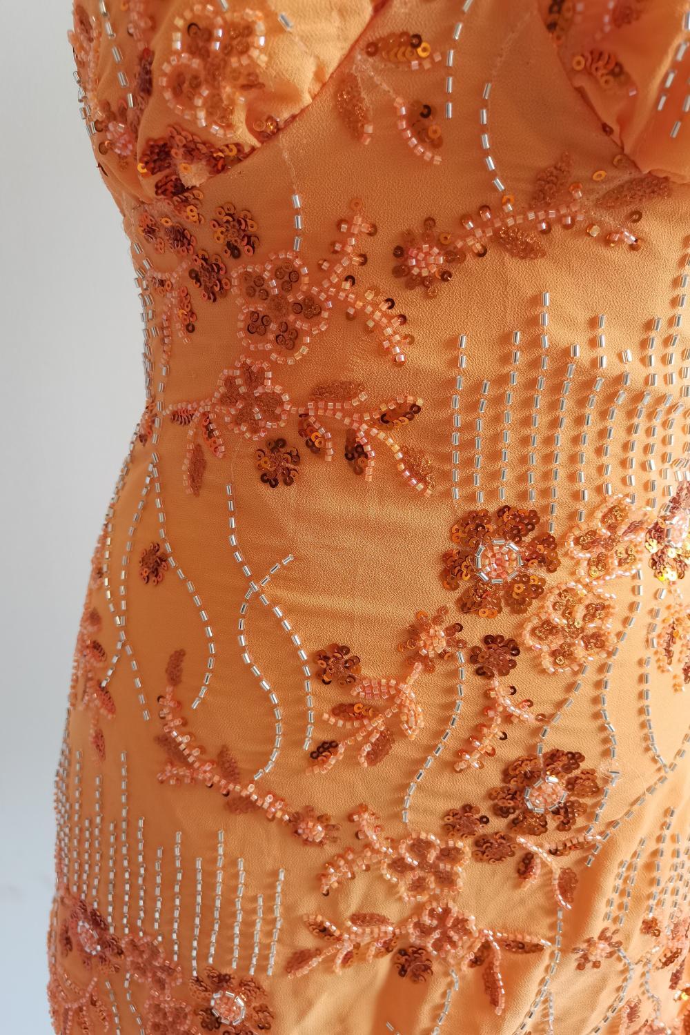 Spaghetti Straps Beaded Fuchsia Mini Dress - Image 13