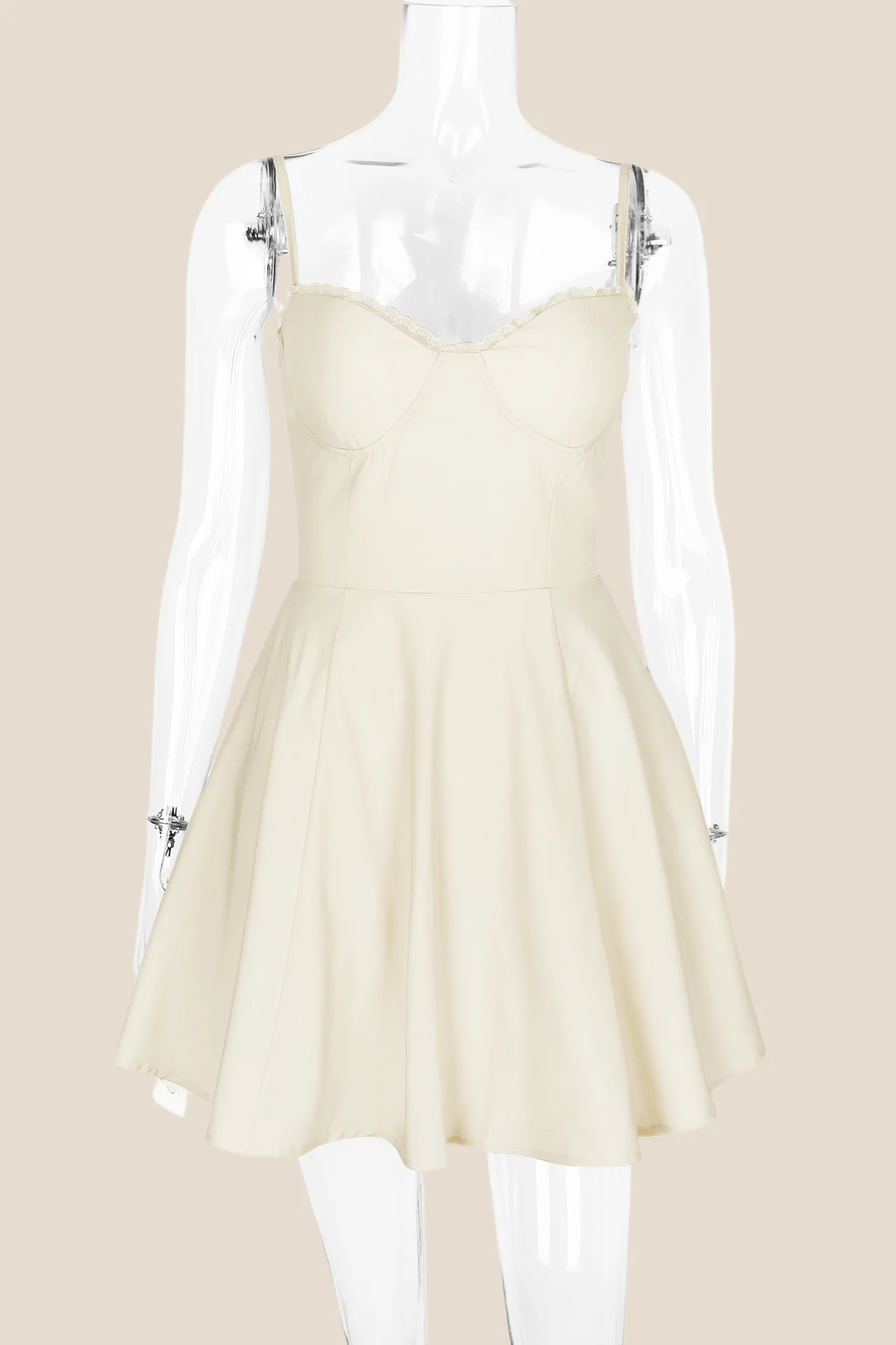 Spaghetti Straps Black A-line Short Dress - Image 18