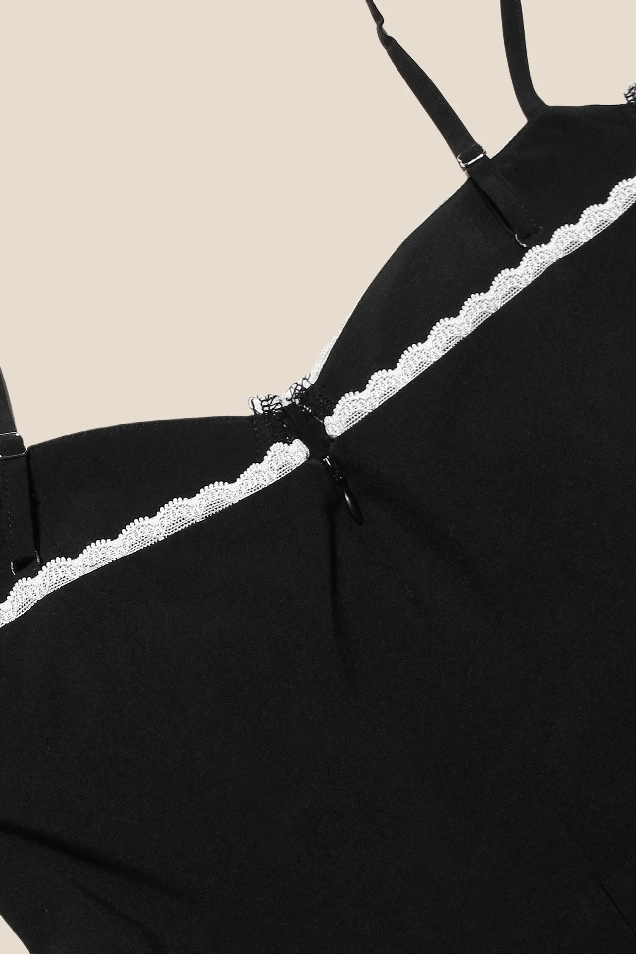 Spaghetti Straps Black A-line Short Dress - Image 6