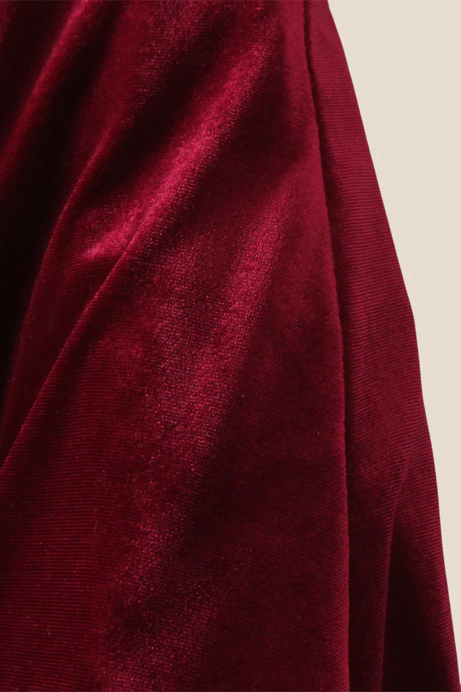 Spaghetti Straps Burgundy Velvet Mini Dress - Image 11