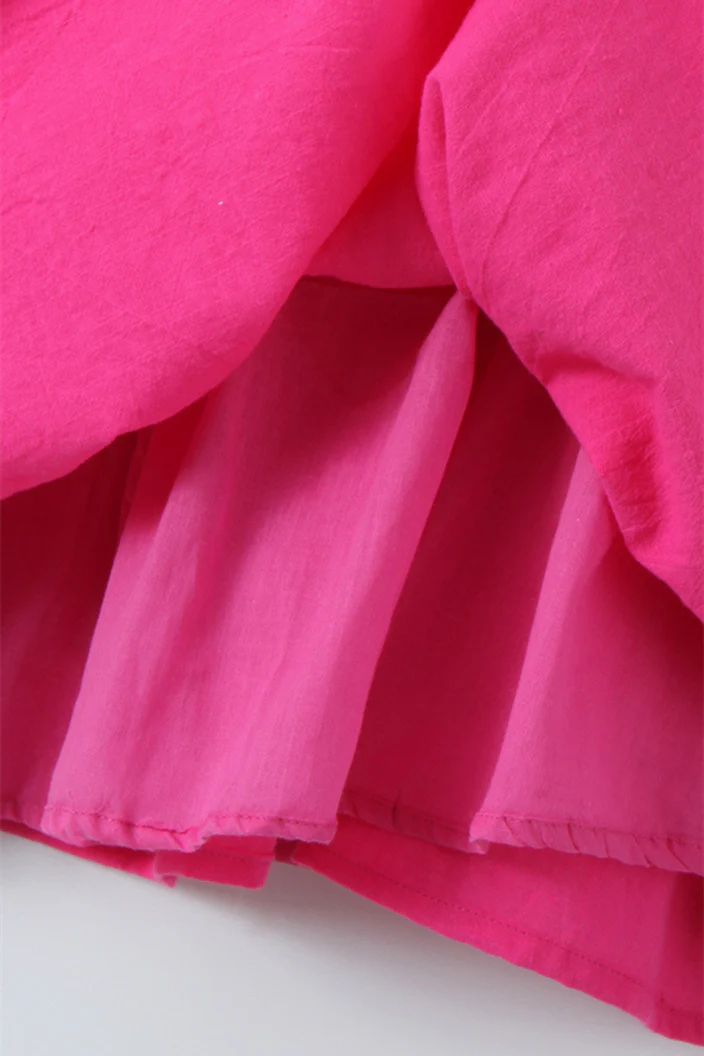 Spaghetti Straps Hot Pink Ruched Short Dress - Image 6