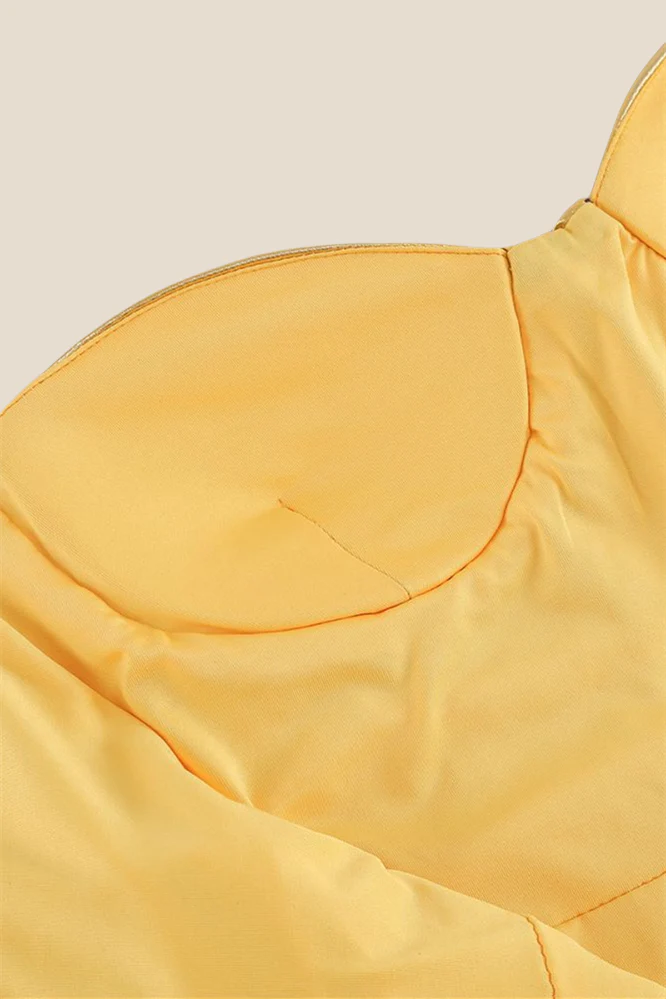 Spaghetti Straps Golden Ruched Tight Short Dress - Image 8