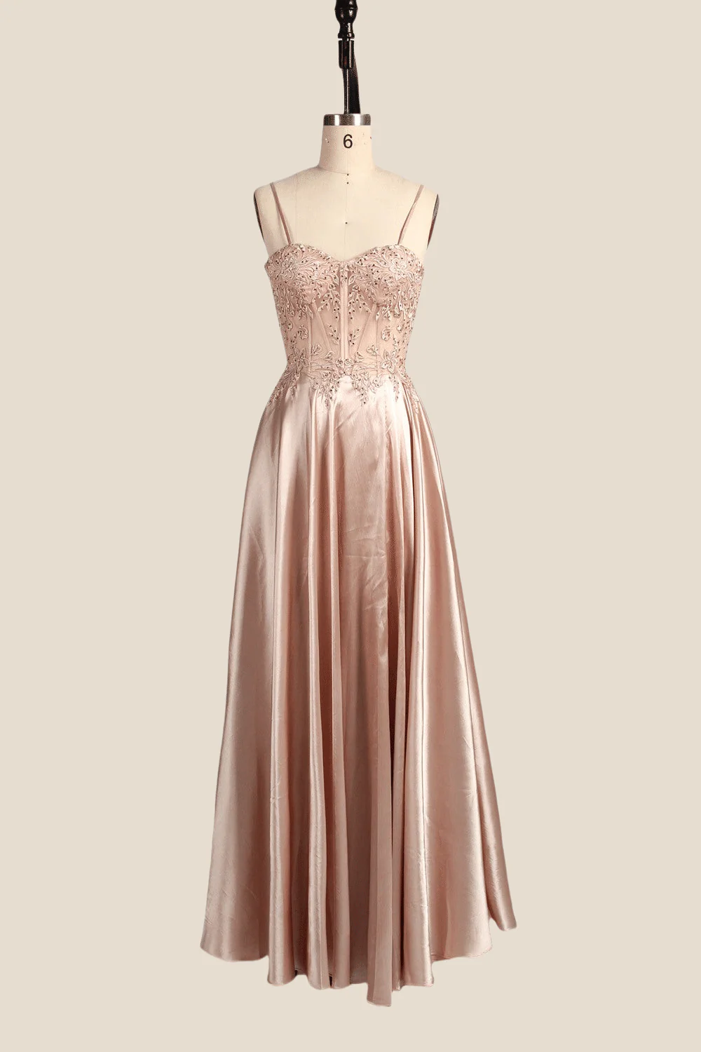Spaghetti Straps Green Embroidery Long Dress - Image 12