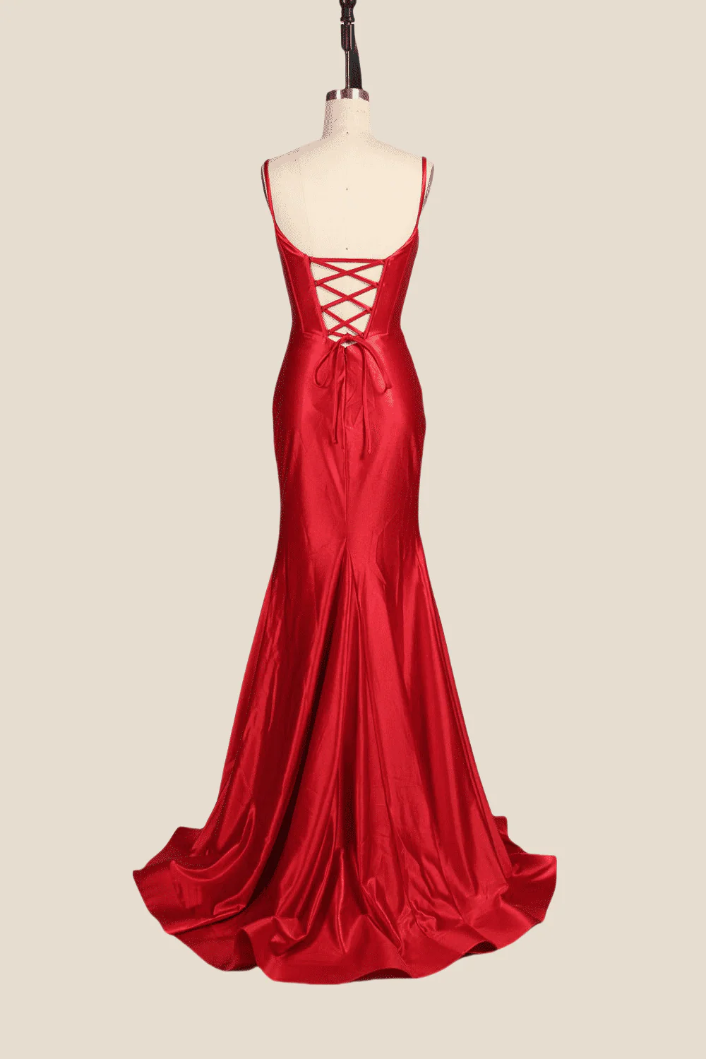 Spaghetti Straps Hot Pink Mermaid Long Dress - Image 10