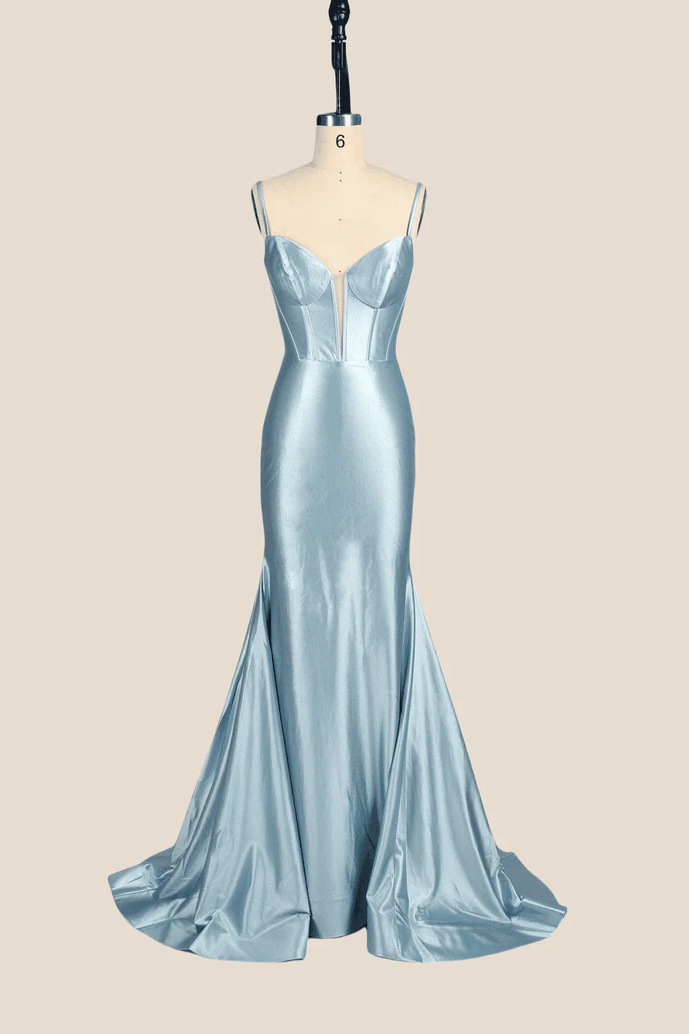 Spaghetti Straps Hot Pink Mermaid Long Dress - Image 11