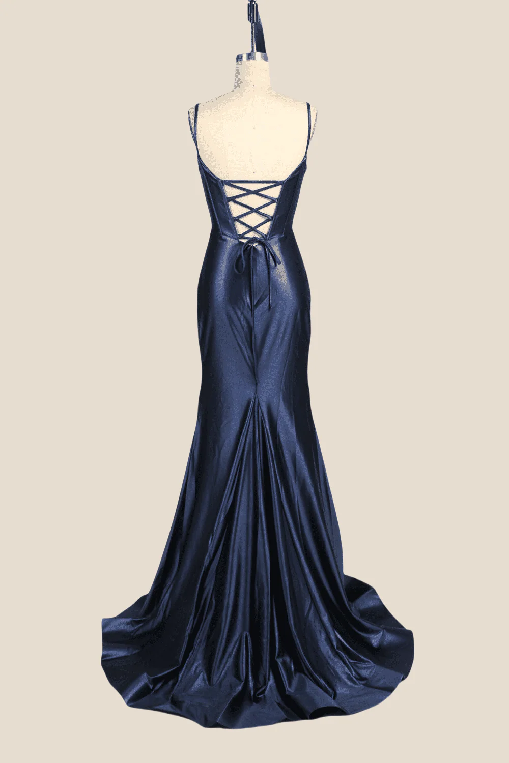 Spaghetti Straps Hot Pink Mermaid Long Dress - Image 8