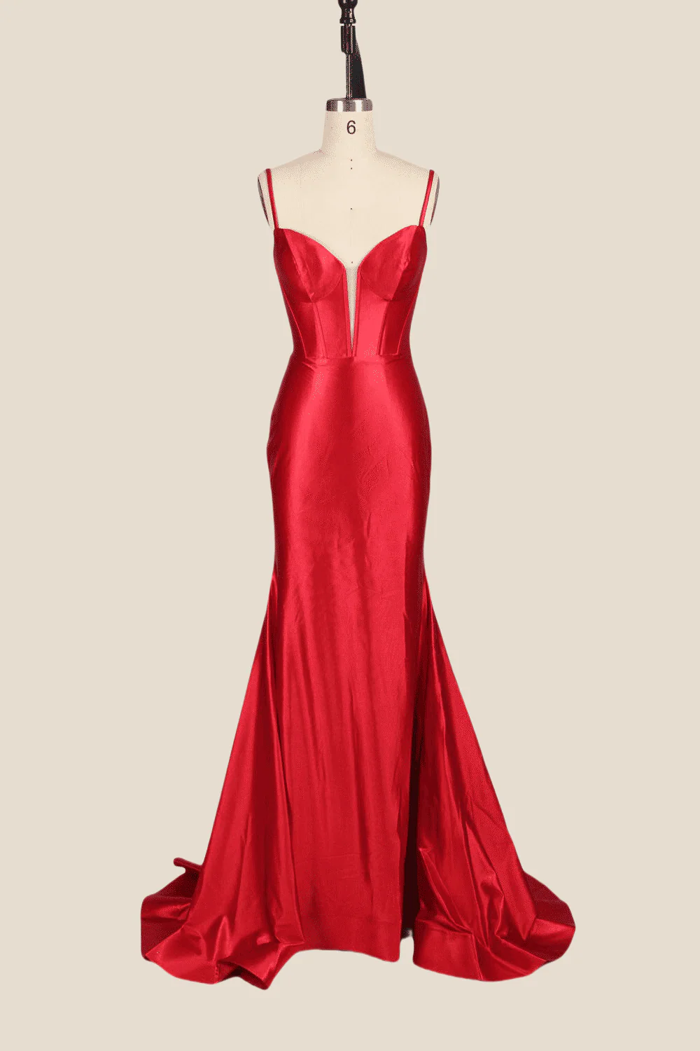 Spaghetti Straps Hot Pink Mermaid Long Dress - Image 9