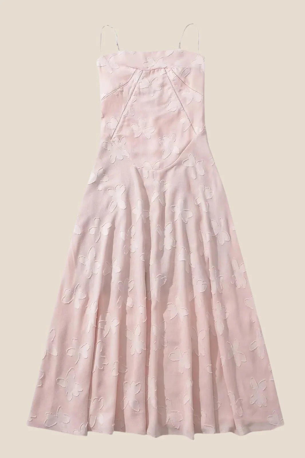 Spaghetti Straps Lavender Lace A-line Long Dress - Image 4
