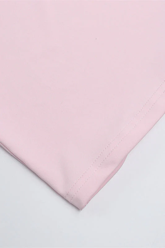 Spaghetti Straps Pink Frill Slit Dress - Image 9