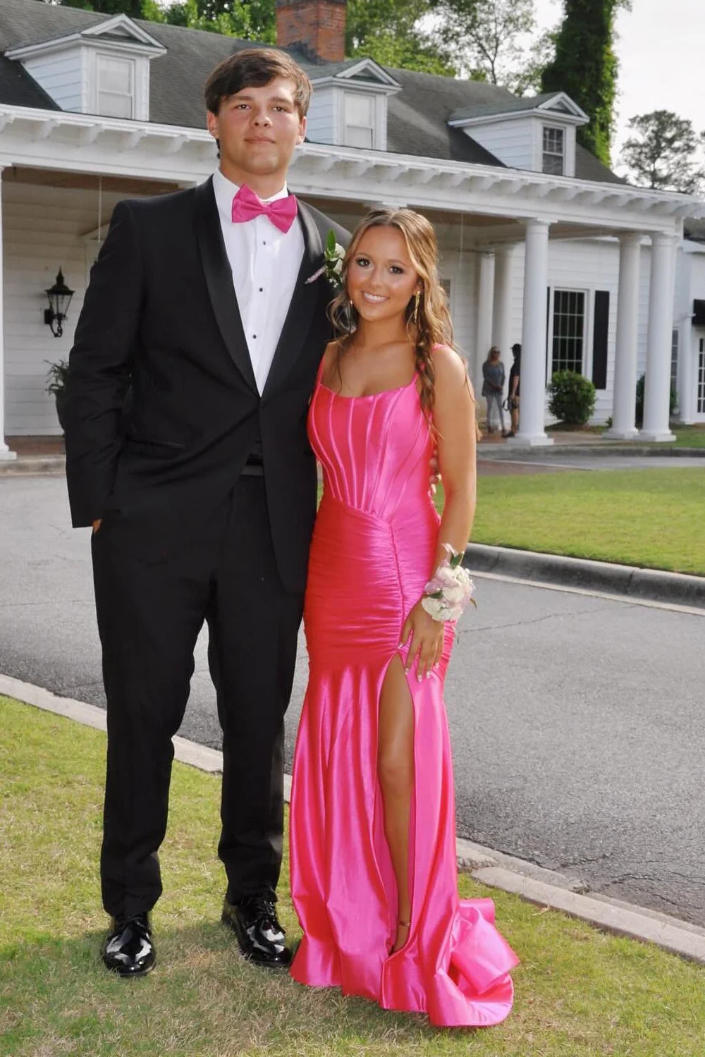 Spaghetti Straps Green Satin Mermaid Prom Dress - Image 11