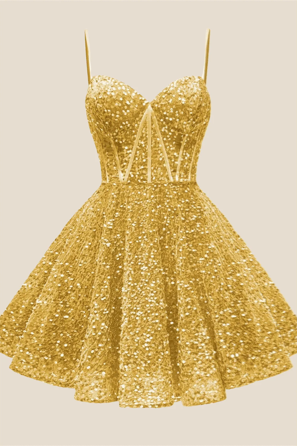Spaghetti Straps Royal Blue Sequin Short Dress - Image 5