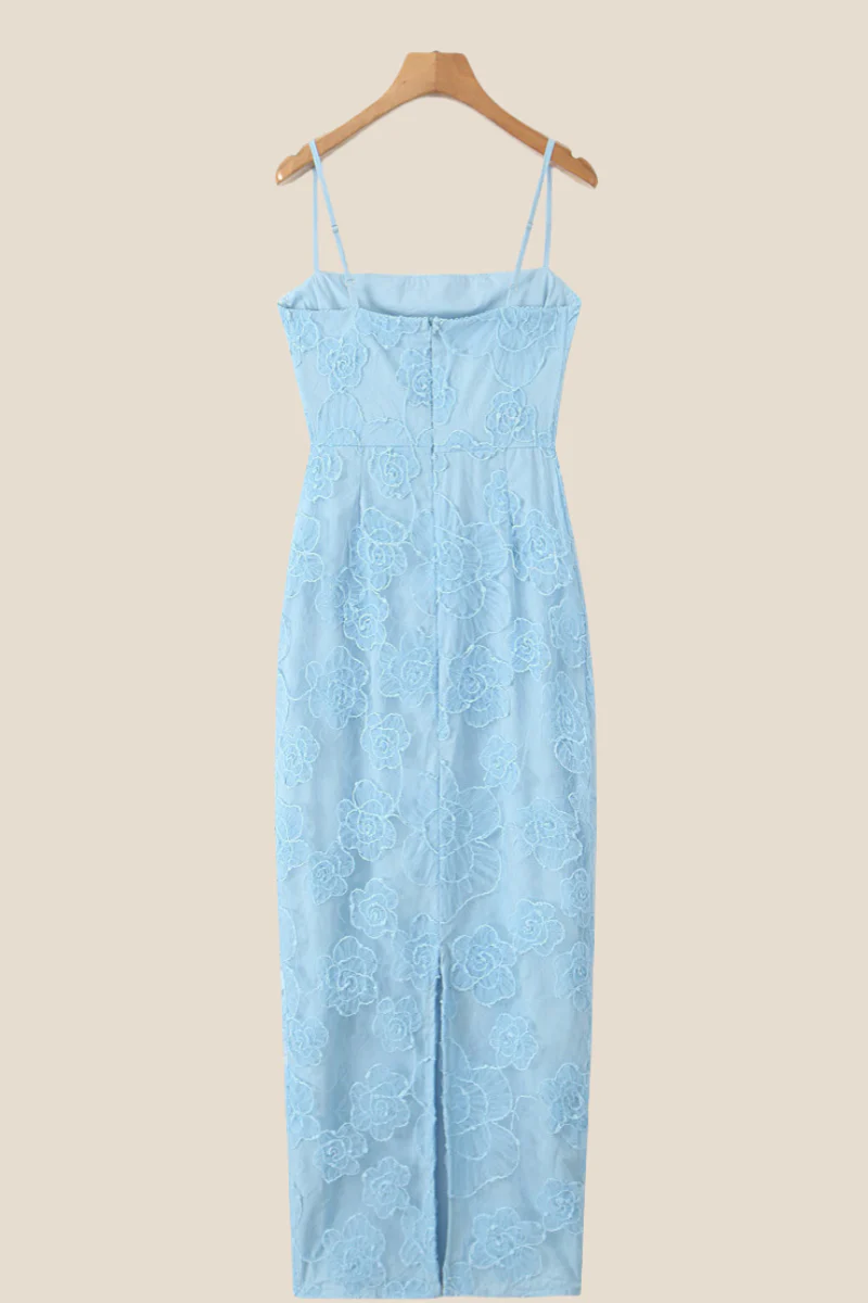 Spaghetti Straps White Lace Sheath Long Dress - Image 10