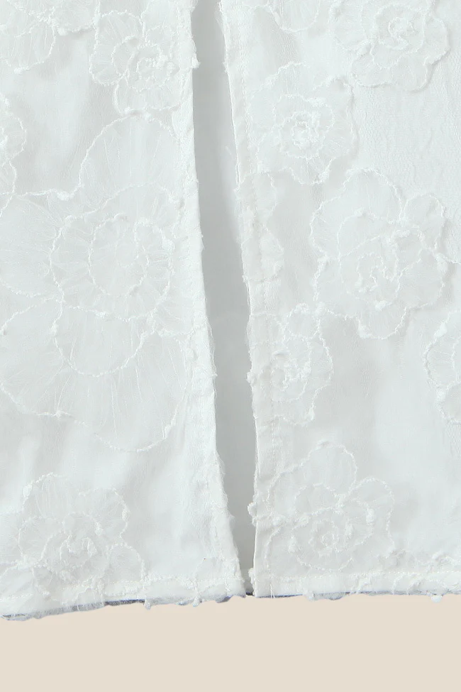 Spaghetti Straps White Lace Sheath Long Dress - Image 7