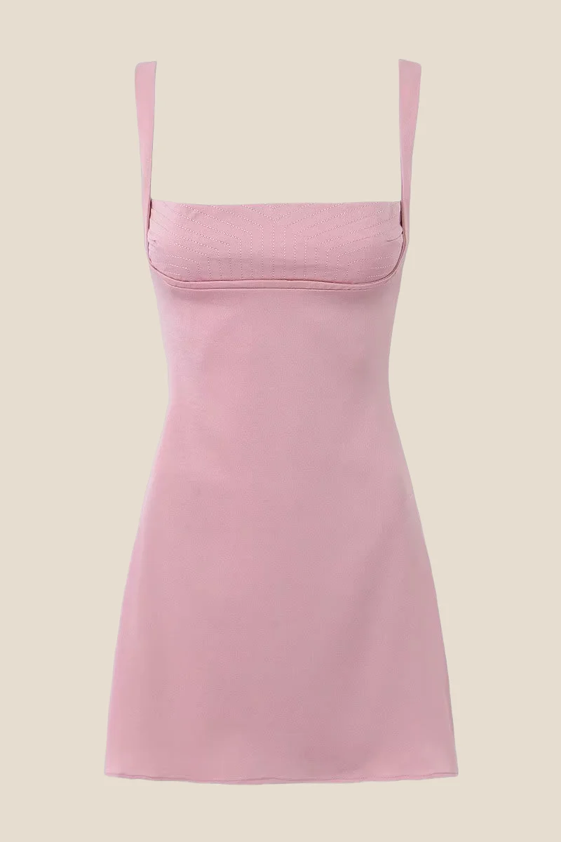 Square Neck Black A-line Party Dress - Image 4