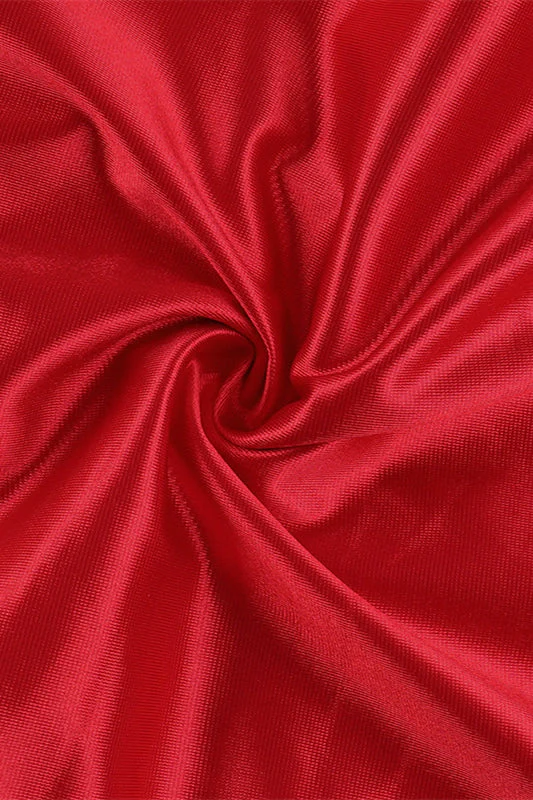 Square Neck Red Ruffle Long Dress - Image 4